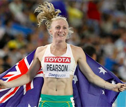 Pearson wins 100 hurdles in championship record