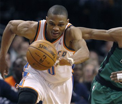 Westbrook`s 3s leads Thunder past Celtics 97-88
