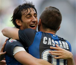 Inter 2-0 Catania: Cassano and Palacio maintain Nerazzurri`s winning league run