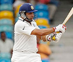Laxman hits 55th first-class ton against Madhya Pradesh