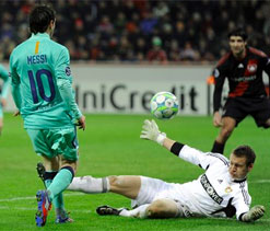 Barcelona wins 3-1 at Leverkusen in Champs League
