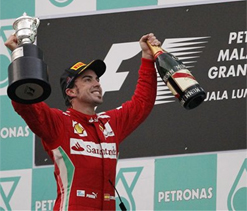 Ferrari`s Alonso wins F1 Malaysian GP