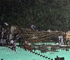 Three injured as Venue Operations Centre collapses at Eden