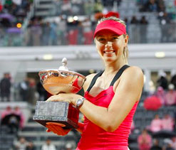 Maria Sharapova defends her Rome title in rain marred final