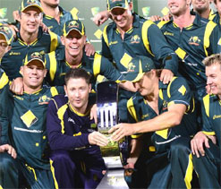 Lorgat presents ICC ODI Shield to Australia