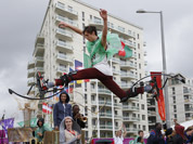 Jay Jones and other performers rehearse for the team welcoming ceremony to be held on July 27th for the 2012 Summer Olympics in London.