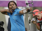 India`s Jayanta Talukdar aims for the target during an individual ranking round at the 2012 Summer Olympics in London.