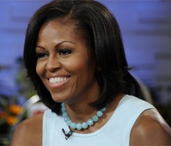 Michelle Obama arrives in Britain