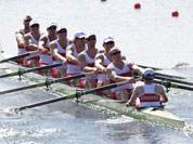 Men`s rowing eight heat in Eton Dorney, near Windsor, England, at the 2012 Summer Olympics.