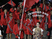 Trinidad & Tobago`s Marc Burns carries the flag during the Opening Ceremony at the 2012 Summer Olympics in London. 