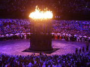 The Olympic cauldron is lit during the Opening Ceremony at the 2012 Summer Olympics in London. 