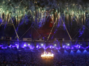 The Olympic cauldron is lit during the Opening Ceremony at the 2012 Summer Olympics in London.