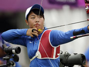 Taiwan`s Ta Ya-Ting aims for the target during an individual ranking round at the 2012 Summer Olympics in London.