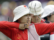 China`s Ming Cheng aims during an individual ranking round at the 2012 Summer Olympics in London.