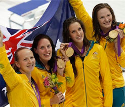 London Olympics Swimming: Australia wins 4x100m medley gold