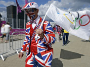Michael Burn walks to the Olympic Park at the 2012 Summer Olympics in London. 