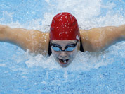 Britain`s Ellen Gandy competes in a women`s 200-meter butterfly swimming heatat the Aquatics Centre in the Olympic Park during the 2012 Summer Olympics, London.
