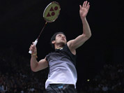 Kashyap Parupalli plays against Sri Lanka`s Niluka Karunaratne at a men`s singles badminton match of the 2012 Summer Olympics in London. 