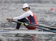 Japan`s Haruna Sakakibara strokes during a women`s rowing single sculls semifinal in Eton Dorney, near Windsor, England, at the 2012 Summer Olympics.