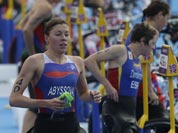 Russia`s Irina Abysova competes in the triathlon at the 2012 Summer Olympics.