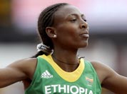 Ethiopia`s Abeba Aregawi reacts after competing in a women`s 1500-meter heat during the athletics in the Olympic Stadium at the 2012 Summer Olympics.