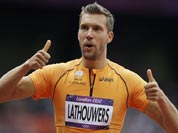Netherlands` Robert Lathouwers reacts after competing in a men`s 800-meter heat during the athletics in the Olympic Stadium at the 2012 Summer Olympics.