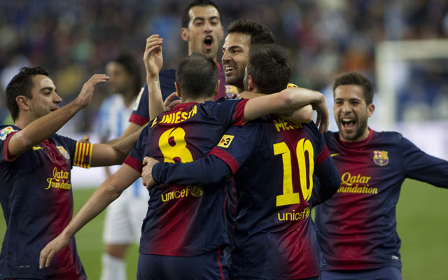 Messi, Fabregas score as Barca beat error-prone Malaga
