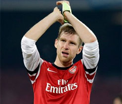 Arsenal`s Per Mertesacker doesn`t fear big guns in Euro draw
