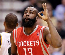 James Harden`s first triple-double helps Rockets beat Bobcats
