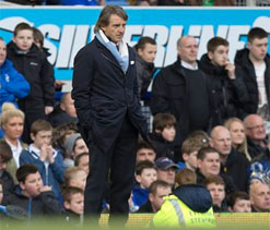 Mancini denies Manchester United are 15 points better than City
