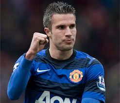 Van Persie ends goal drought to send Red Devils 15 points clear