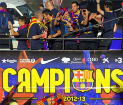 Barca celebrate title in front of fans