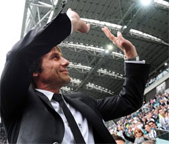 Juventus coach dumped into ice bath to celebrate