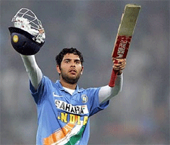 Yuvraj shines again, India Blue post 345/4
