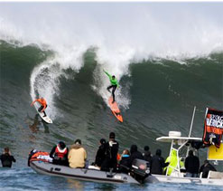 South African wins big-wave surf contest off California coast