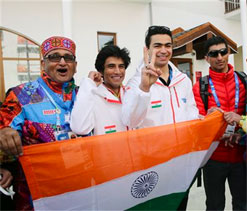 India complete Olympic return, national flag unfurled at Sochi