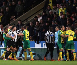 Norwich and Newcastle fined for player fracas