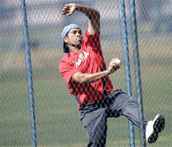 Tendulkar bowls at MI nets alongside son Arjun